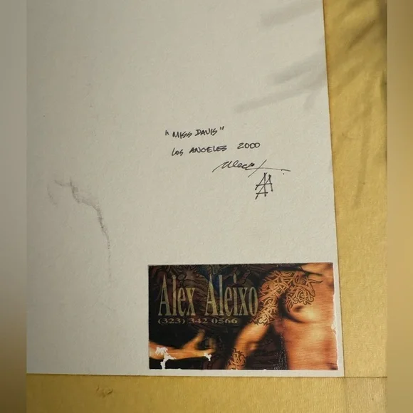 Alex Aleixo “Miss Davis” Framed Picture. Signed by the Artist.